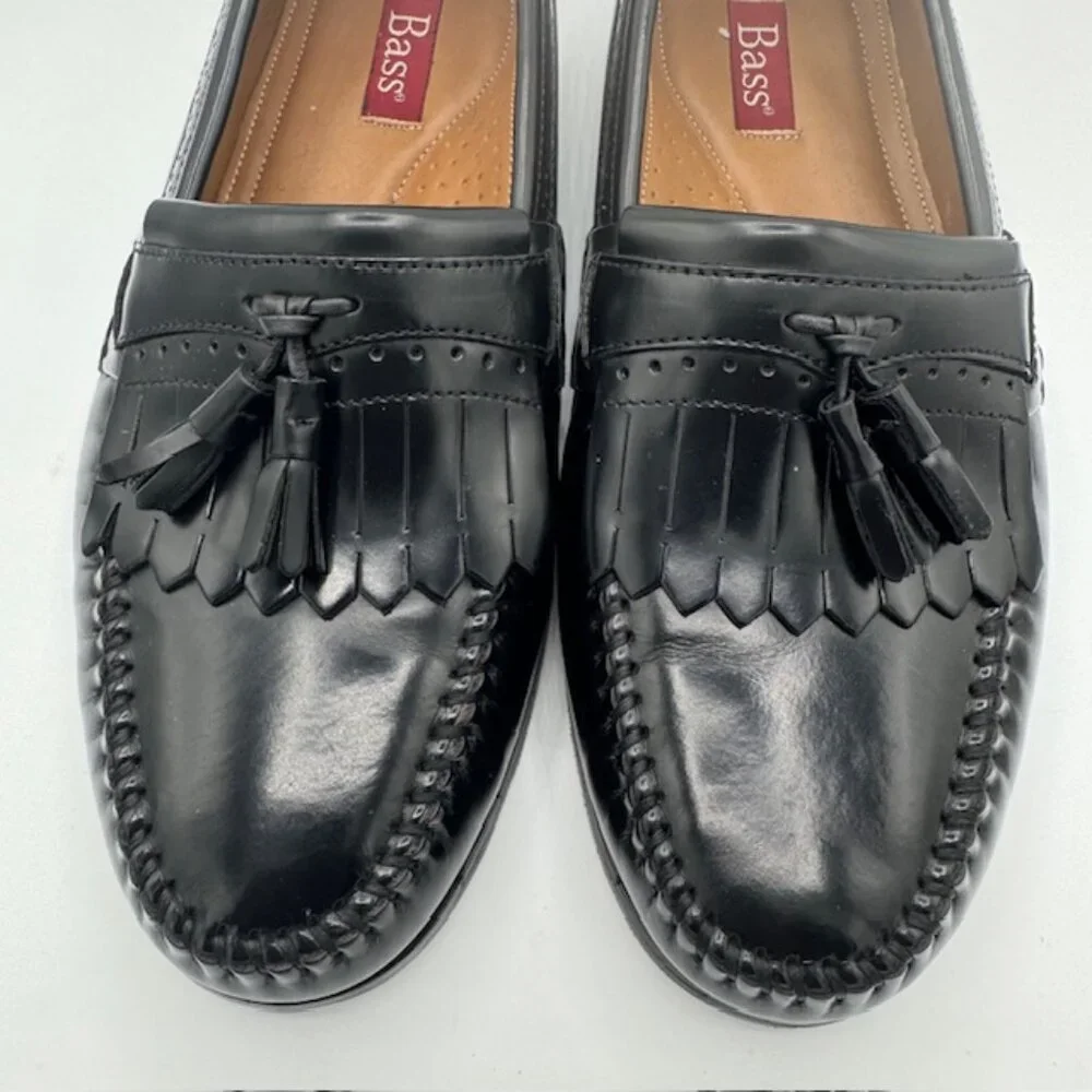 G.H. Bass & Co. Men's Black Leather Grammer Tassel Loafers Size 10.5D - Picture 5 of 7
